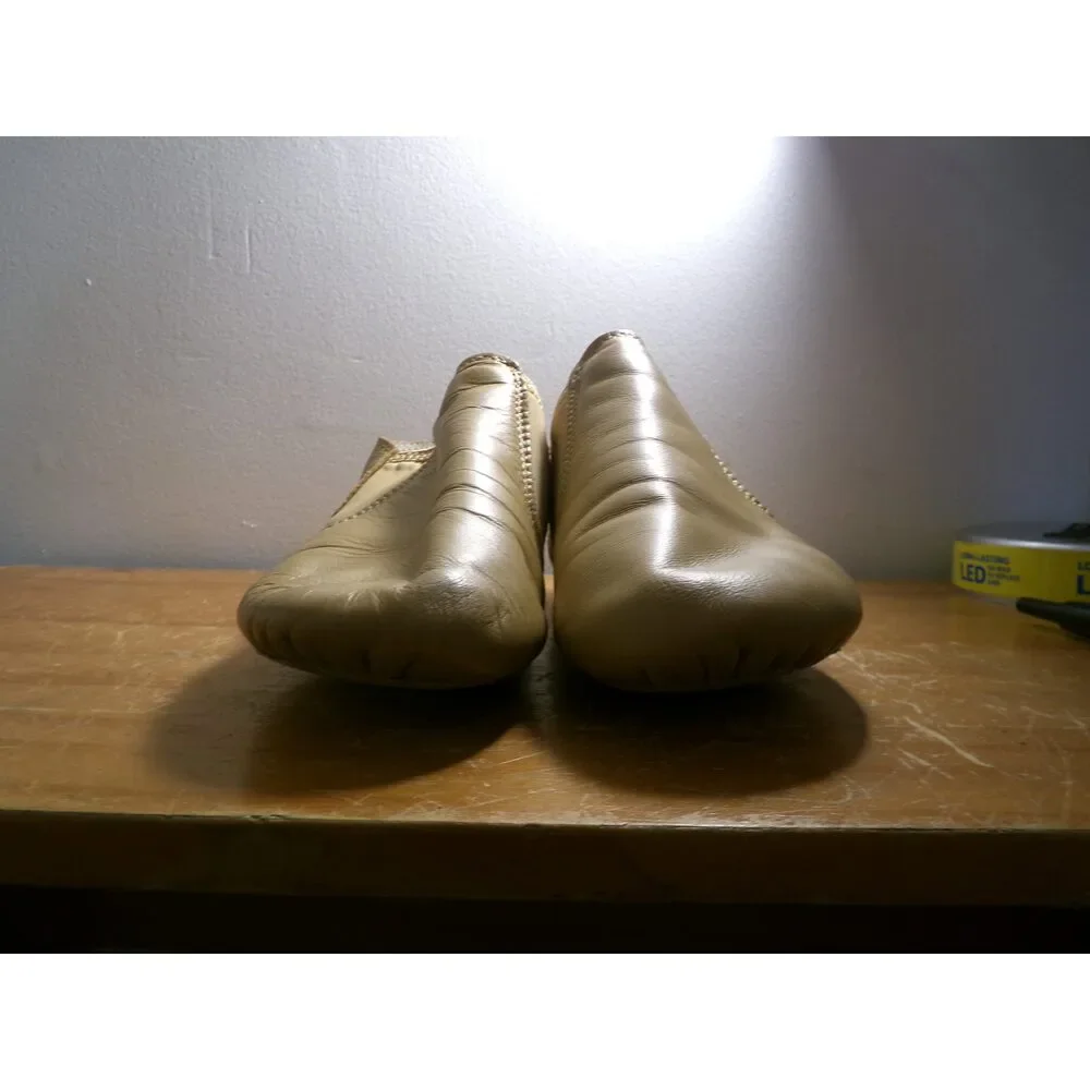 Pre-Owned Dance Jazz Shoes Revolution 656 Kid 4M Tan Pull On Leather Split Sole